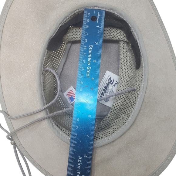 Monterey Bay Breeze Gray Suede Mesh Outback Hat USA Waterproof Leather Sz Small - Picture 8 of 11
